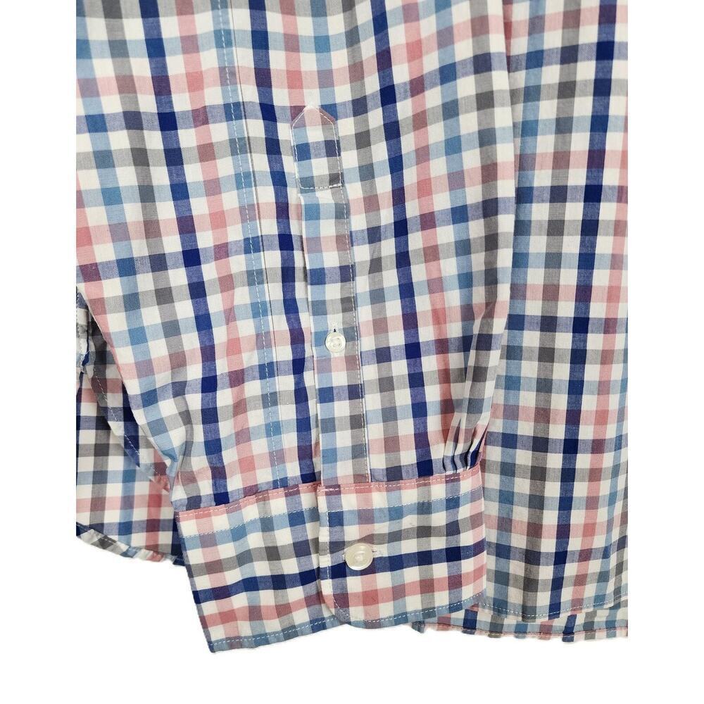 The Mens Store Classic Fit Button Down XXL Pink Blue Check Stretch Cotton NWT - Picture 4 of 4